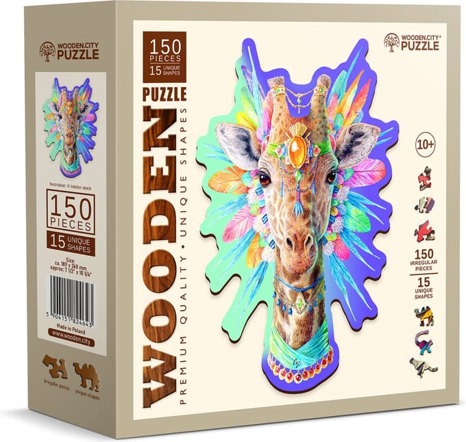 HOUTEN STAD Puzzel - Natty Giraffe.