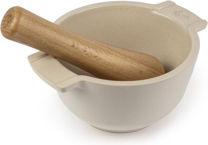 Peugeot Appolia Vijzel En Stamper 14 cm - Ecru - Keramiek/hout