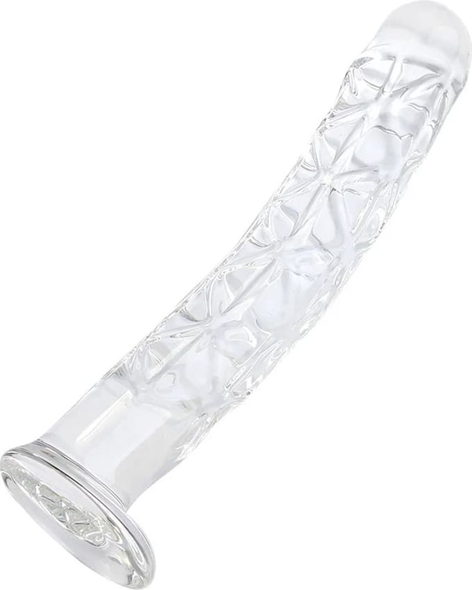 Glazen Dildo Met unieke structuur Medium 18 cm