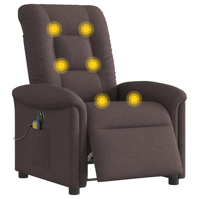vidaXL - Massagestoel - elektrisch - verstelbaar - stof - donkerbruin