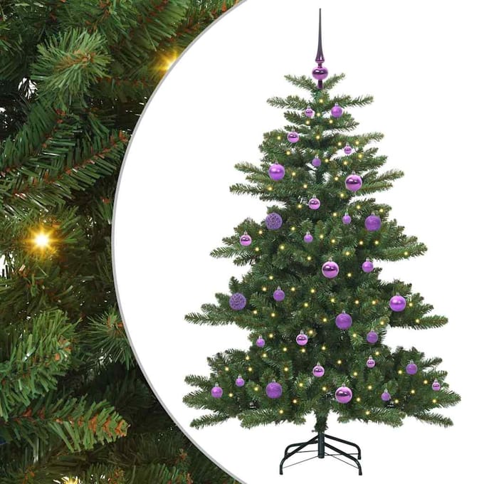 vidaXL - Kunstmatige - Hinged - Kerstboom - Groen - 150 - cm - PVC - en - Staal