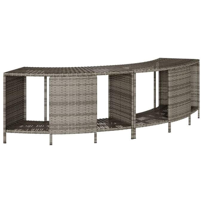 vidaXL Opbergschappen voor hottub 2 st poly rattan grijs