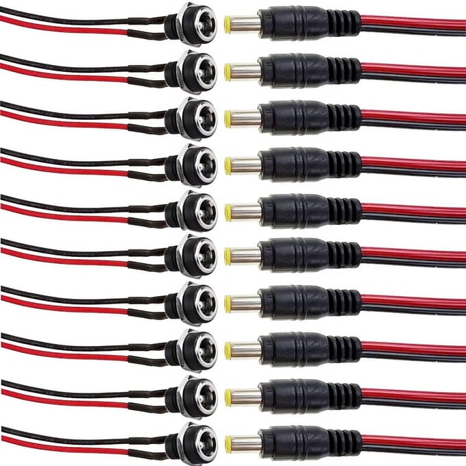 Dailygoody - 5.5 mm x 2.1 mm DC Flush Socket - 10 Stuks DC Connector voor Elektronische Apparaten