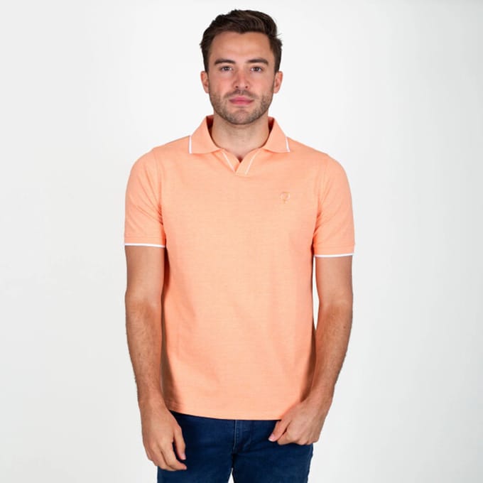 Heren Polo Stein - Lichtoranje Melange