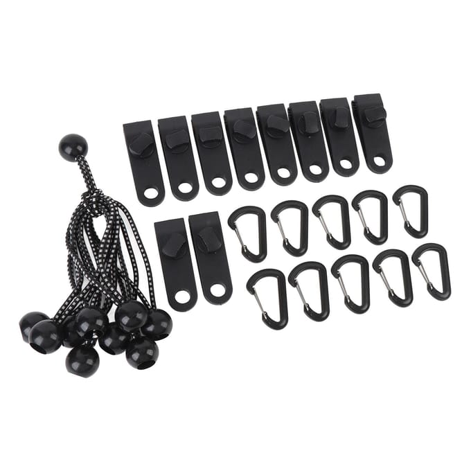 10 Set Buitentent Klemmen Set Winddichte Tent Bevestigingsklemmen Zeilklemmen Elastisch Touw Plastic black