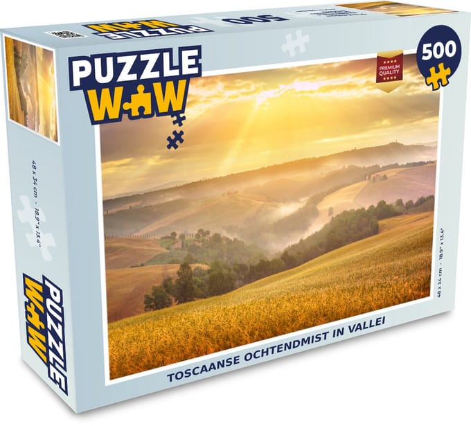 Puzzel Mist - Zon - Landschap - Legpuzzel - Puzzel 500 stukjes