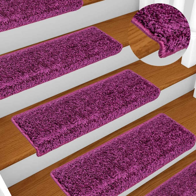 vidaXL - Trapmatten - 10 - st - 65x21x4 - cm - Violet - Rechthoekige - Rand