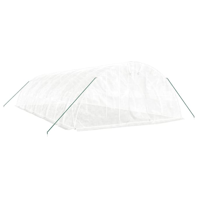 vidaXL - Tuinkas - met - stalen - frame - 50 - m² - 10x5x2,3 - m - wit