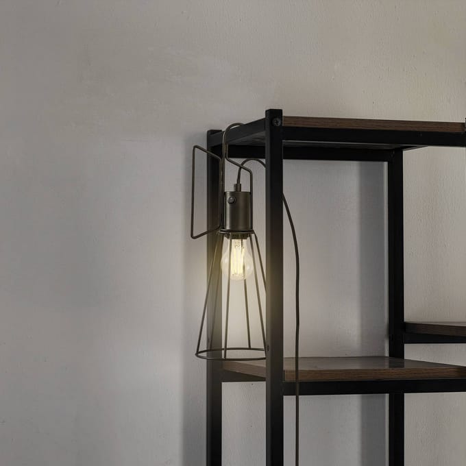 Lindby - Tafellamp - 1licht - IJzer - H: 42.6 cm - E27 - zwart