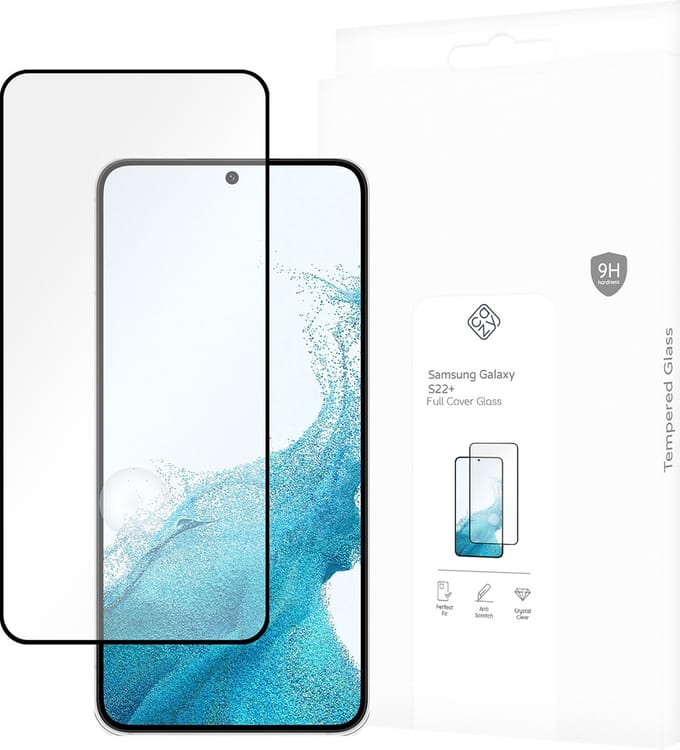 Cazy screenprotector geschikt voor Samsung Galaxy S22 Plus - Screenprotector Full Cover Gehard Glas