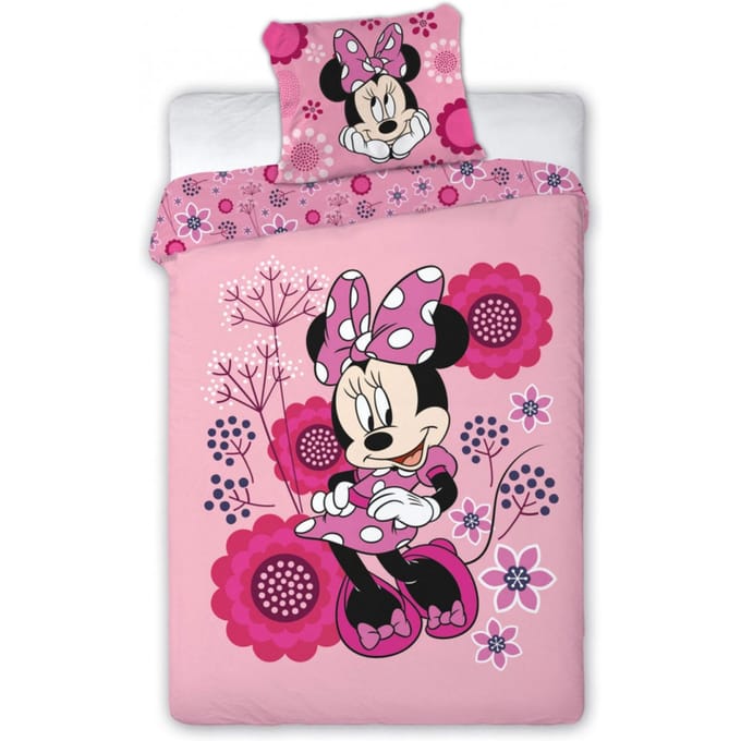 Disney Minnie Mouse Dekbedovertrek flowers - 140 x 200 cm - Polyester
