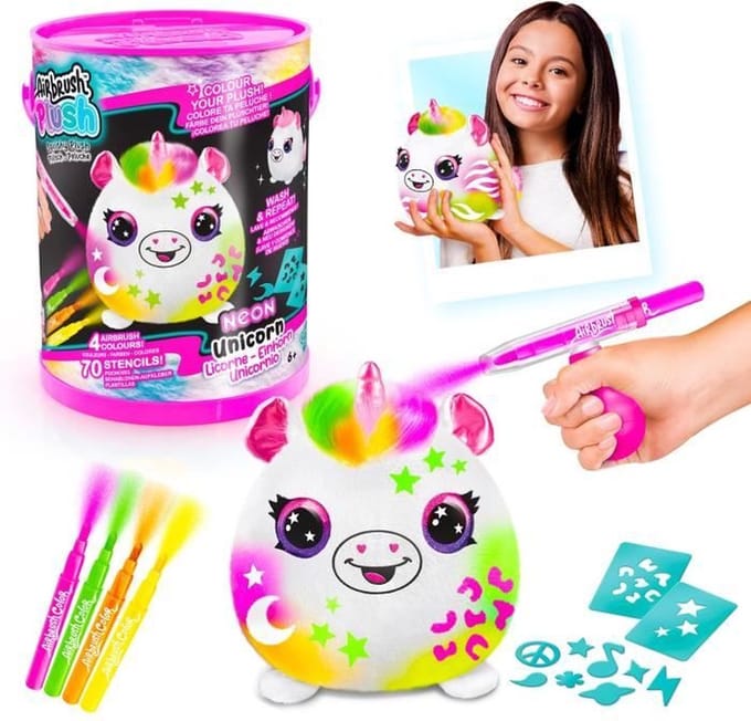 Airbrush Plush Neon Squish Pals Paint Can
