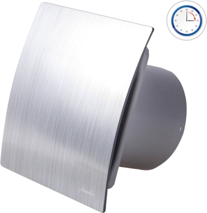 Awenta badkamerventilator 100 mm - Silent - Timer - 75 m³/h - RVS