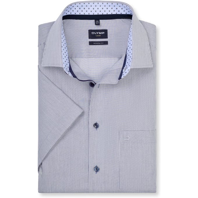 OLYMP Luxor Overhemd, Modern Fit, New Kent, Marineblauw
