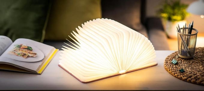 Gingko Smart Booklight Linnen Lamp - Oplaadbaar - Roze