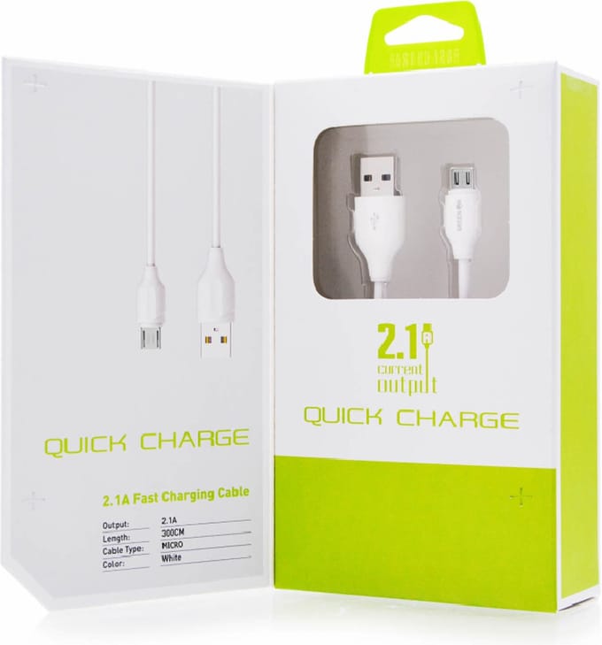 Micro-USB-kabel - 1M - 1 Meter - MP3-spelers - Smartphones - Tablets - Camera's - Green On