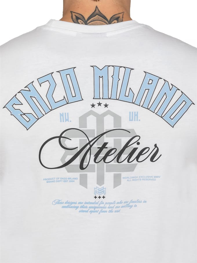 Enzo Milano | Heren Atelier Print T-Shirt