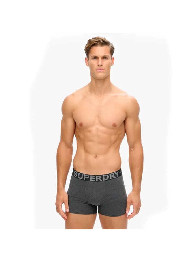 Superdry BOXER TRIPLE PACK Heren Onderbroek - Raven Black Marl