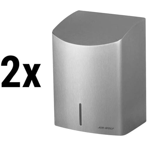 (2 stuks) AIR-WOLF Handdroger met infraroodsensor - RVS Zilver