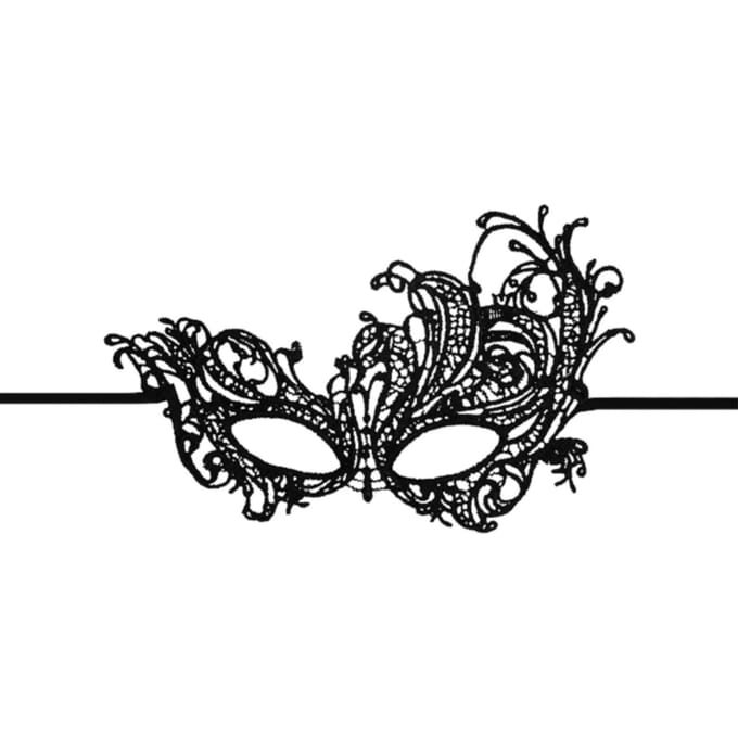 Ouch! - Royal Black Lace Mask  - Black