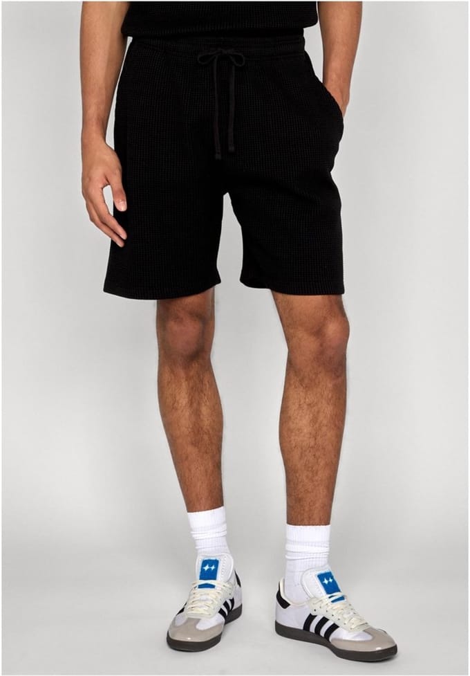 Urban Classics - Thermal Waffle Korte broek - M - Zwart