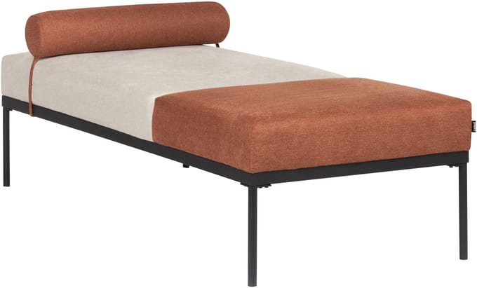 BELIANI MALMOS - Chaise longue - Goudbruin - Kunstlinnen