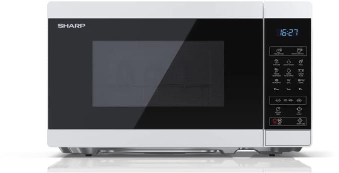Sharp YC-MG02EW - Vrijstaande Magnetron met Grill - 20L - 800W Magnetron / 1000W Grill - Digitaal Display - Wit