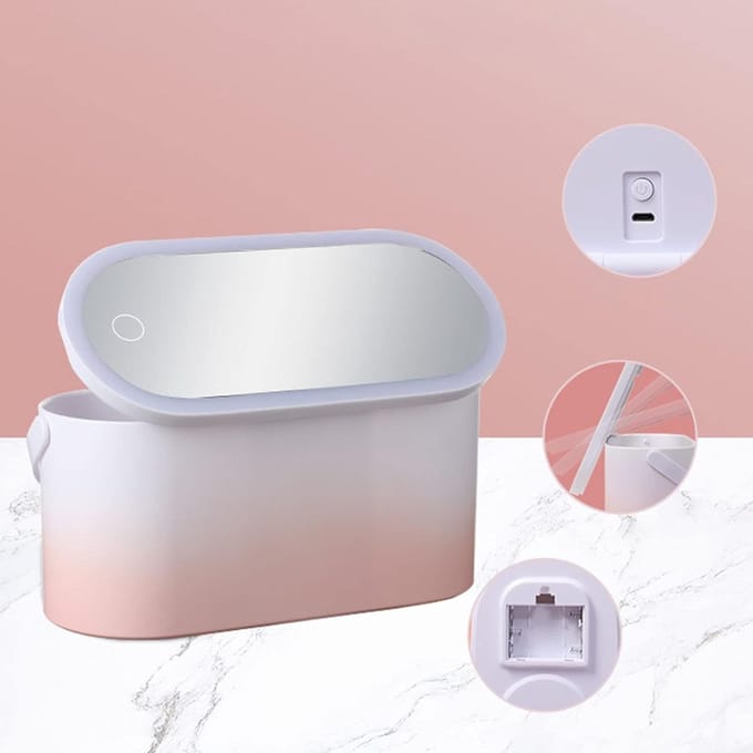 Draagbare LED Make-updoos voor Reizen met Licht - Compact en Handig