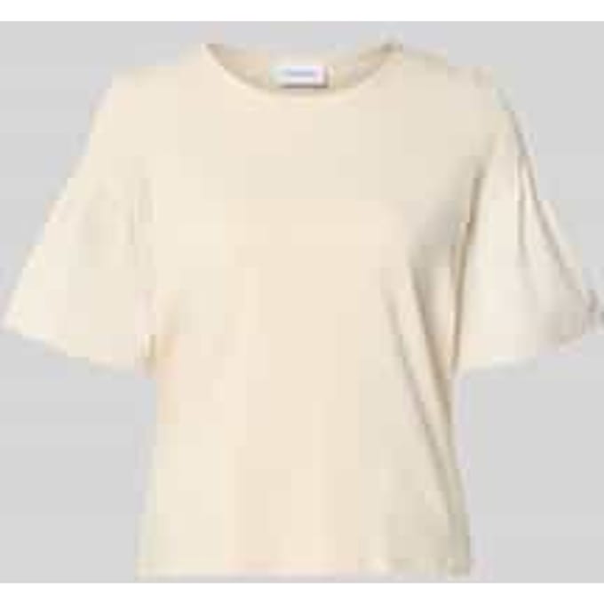 comma - female - T-shirt in stofmix met smokdetail