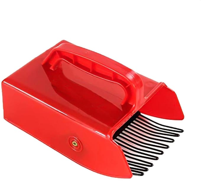 Bessenplukker - Fruit hark - Vruchten oogsten - Metalen kam - 22 x 14 x 14 cm - Rood