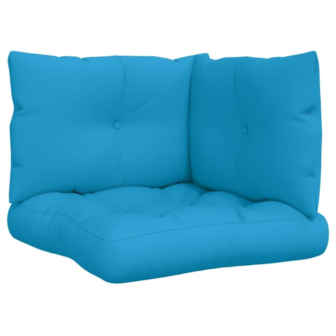 vidaXL - Palletkussens - 3 - st - stof - blauw
