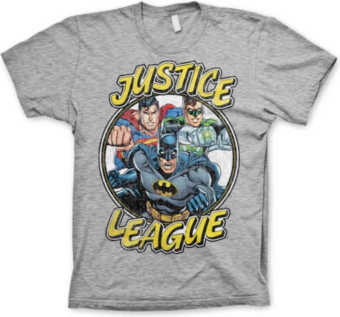 DC Comics Justice League Heren Tshirt -M- Team Grijs