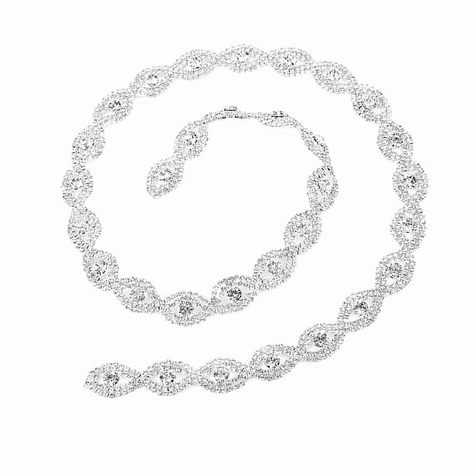 1 yard Ruban Strass Étincelant Chaîne Griffe Décoration DIY Largeur 1,5 cm (Strass blanc) white