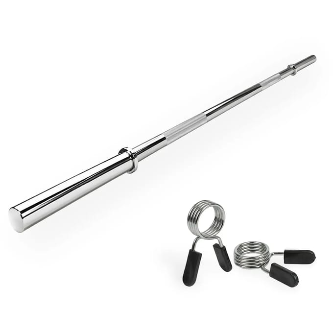 VirtuFit Halterstang - Barbell Stang - Veerclipsluiting - 120 cm - 30 mm