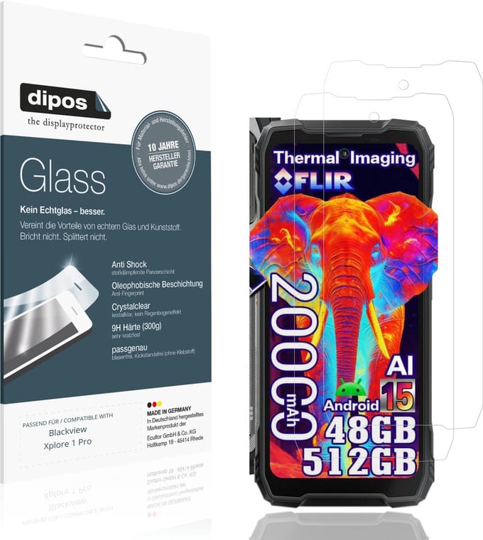 dipos – 2x Pantserfolie geschikt voor Blackview Xplore 1 Pro | 9H Screenprotector