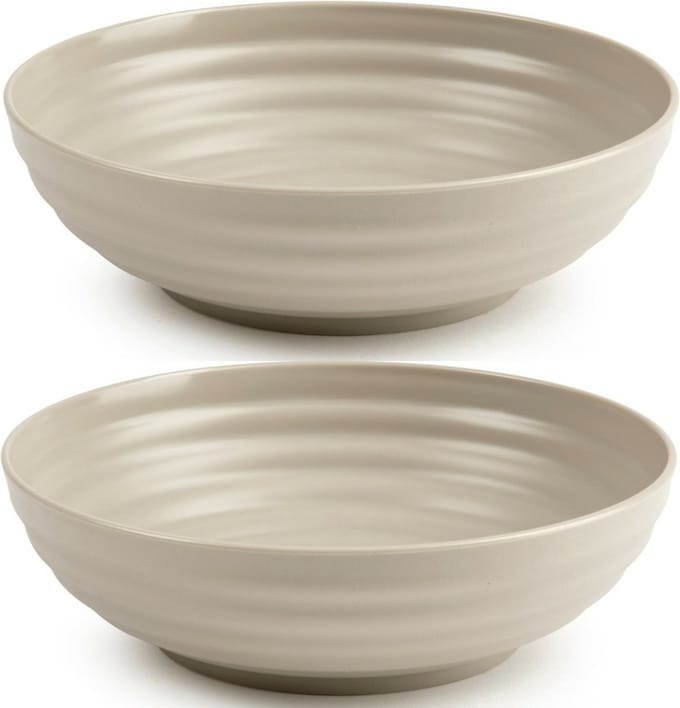 Plasticforte - Kommetjes/Schaaltjes - 4x - kunststof - D19 cm - taupe
