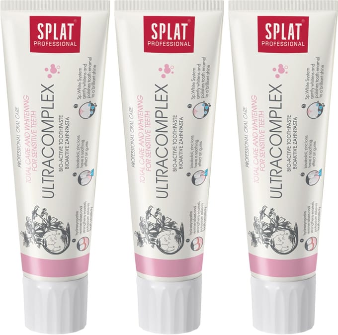 SPLAT Ultracomplex - Witte Tandpasta - Beschermend, Fluoridevrij, 3-pack