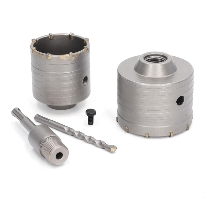 Ensemble de 5 Scies Cloches Béton Acier 45# Alliage YG8 Kit de Forets Muraux pour Maçonnerie Pierres Briques