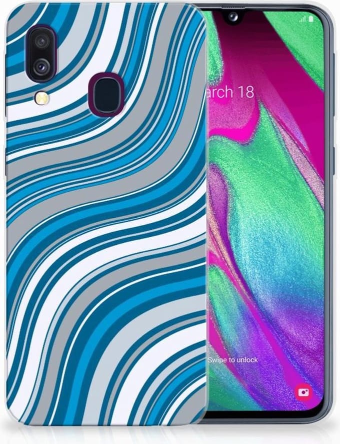 Samsung Galaxy A40 TPU bumper Waves Blue