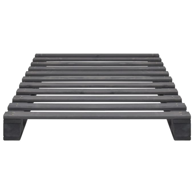 vidaXL - Bedframe - pallet - massief - grenenhout - grijs - 100x200 - cm
