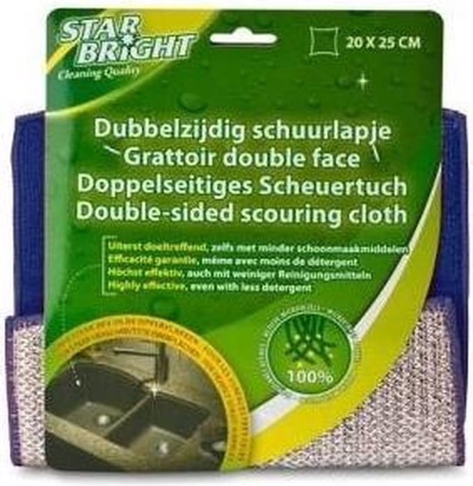 Starbright Dubbelzijdig Schuurlapje Blauw 25 Cm