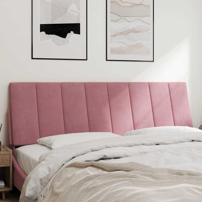 vidaXL - Hoofdbordkussen - "Hanko" - 160 - cm - fluweel - roze