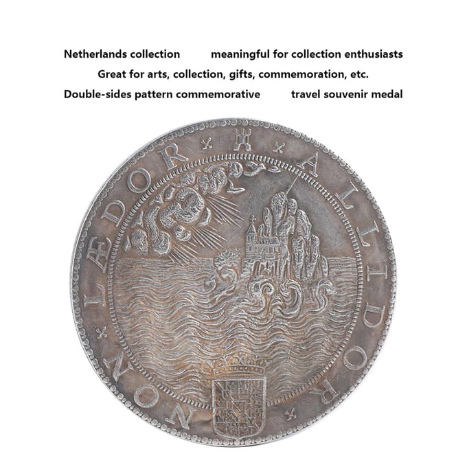 1588 Nederland Messing Plating Zilveren Vintage Collectie Munt Herdenkingsmunt gray