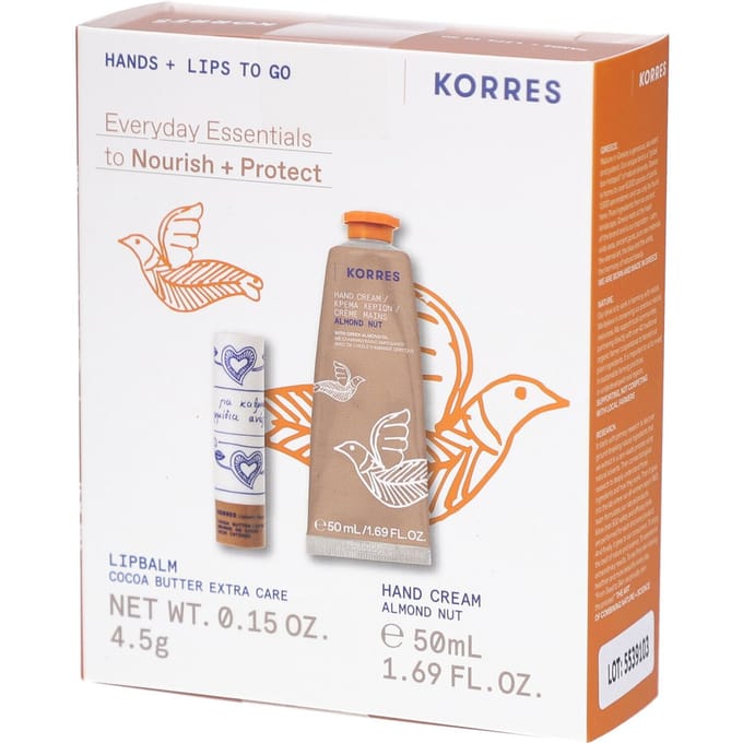 Korres Geschenkset De Dagelijkse Essentials om te Voeden en Beschermen | Lippenbalsem + Handcrème 50+4 Set