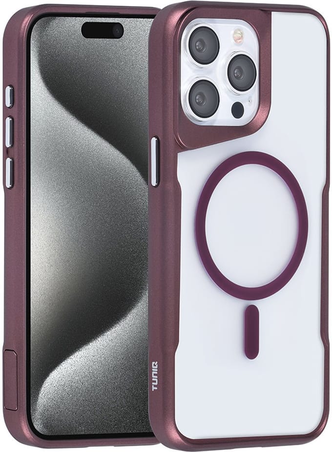 TUNIQ telefoonhoesje voor Apple iPhone 15 Pro Max - MagSafe siliconen backcover - Rood