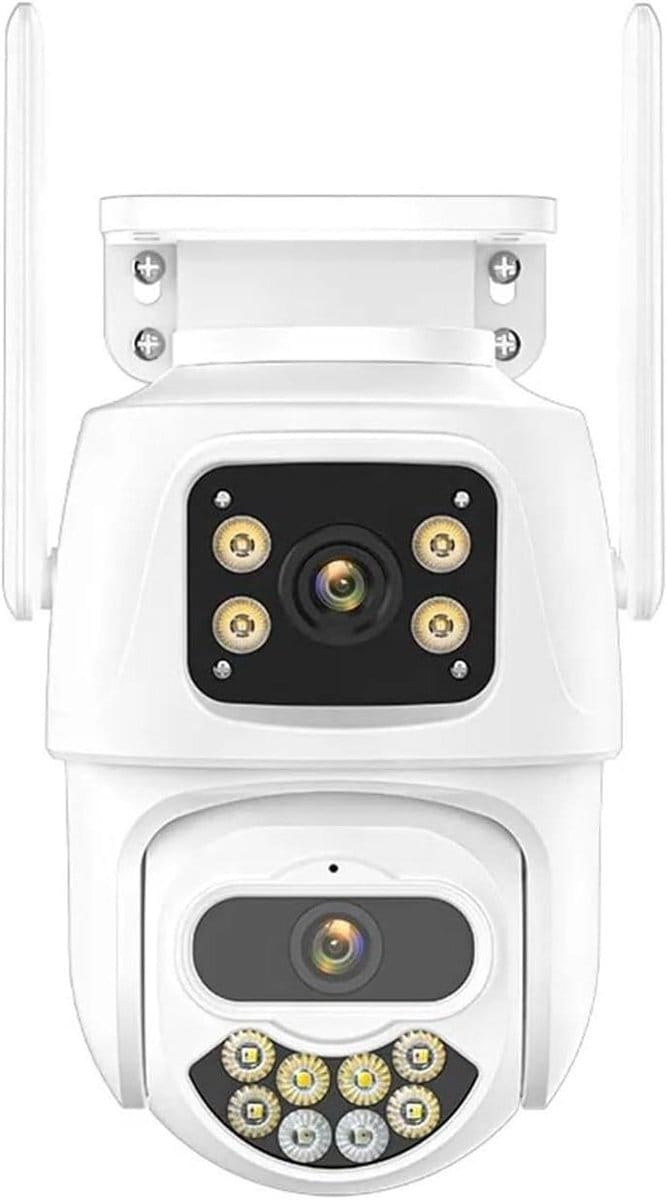 Beveiligingscamera - IP Camera - Huis Bewaken - Drie Lens 8X Zoom - 9MP - Wit