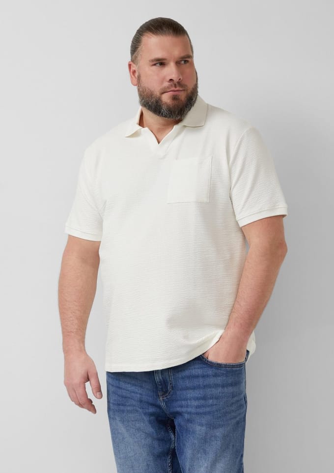 s.Oliver - male - Gestructureerd poloshirt met borstzak