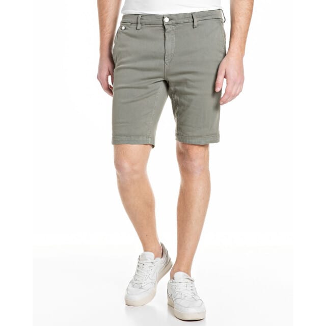 Replay Replay Hyperflex Jeans Short Benni Regular Fit Military  34