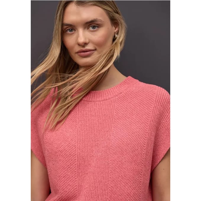 Mouwloze chenille trui