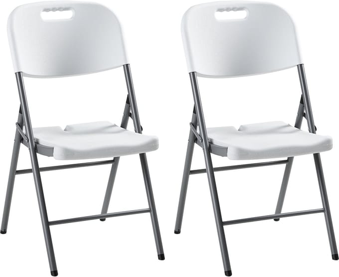 CUGNOLI - Tuinstoel set van 2 - Wit - Synthetisch materiaal